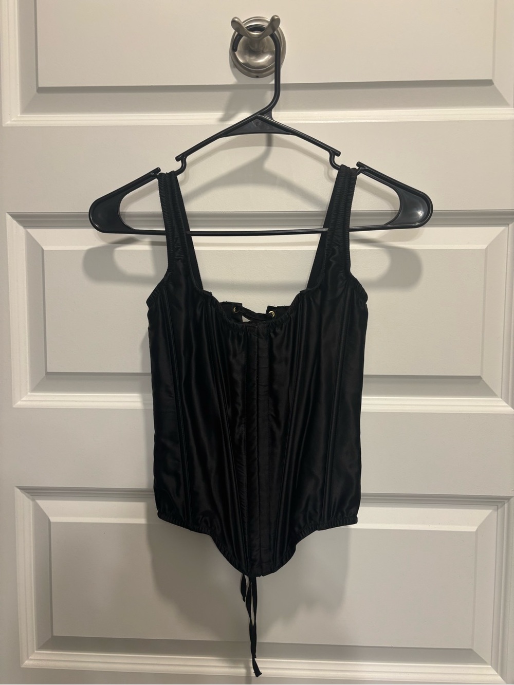 Victoria's Secret Black Satin Corset Top